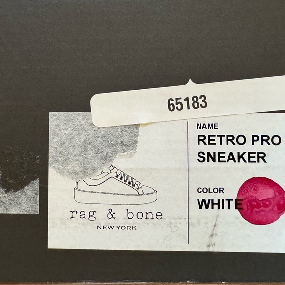 NEW, Rag & Bone Retro Pro White Leather Sneakers Ortholite platform women size 7 - Picture 7 of 7